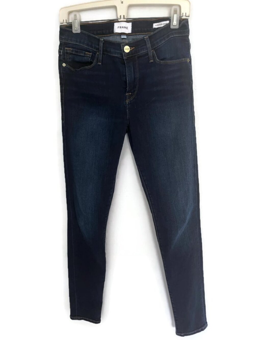 Frame Denim Skinny Jeans in Dark Blue Indigo